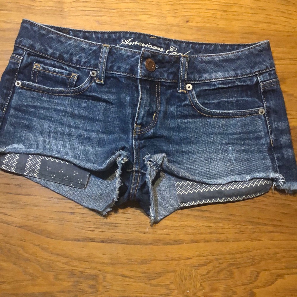 Blue Jean Shorts with colored pocket